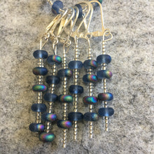 Load image into Gallery viewer, Blue Frost Stitch marker Sets with matching keeper clip
